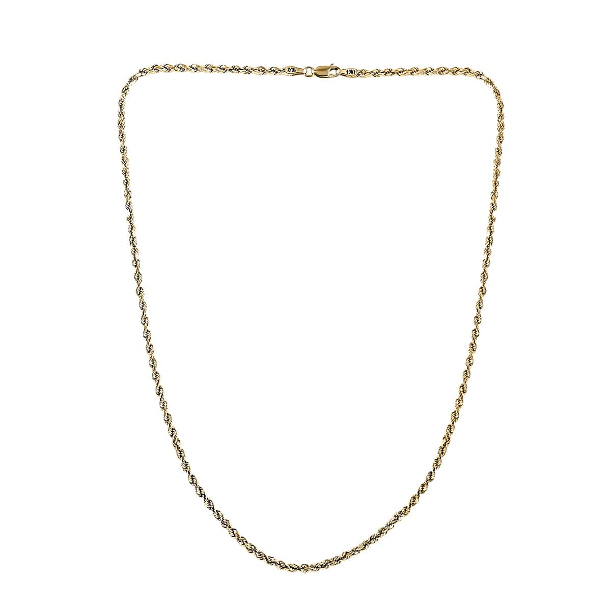 10K Yellow Gold Rope Necklace, Rope Chain Necklace, Gold Chain (24 Inches) image number 5