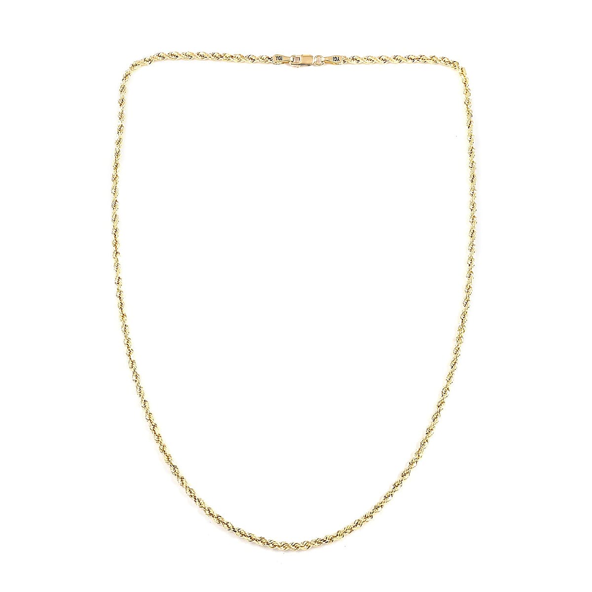 14K Yellow Gold 3mm Rope Necklace 20 Inches 4.90 Grams image number 5