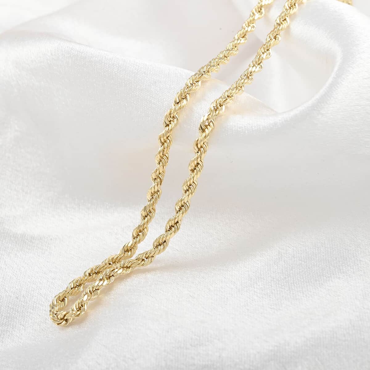 14K Yellow Gold 3mm Rope Necklace 24 Inches 6 Grams image number 1