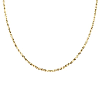 14K Yellow Gold 3mm Rope Necklace 24 Inches 6 Grams