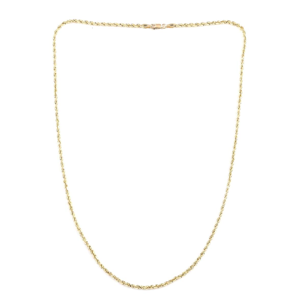 14K Yellow Gold 3mm Rope Necklace 24 Inches 6 Grams image number 5