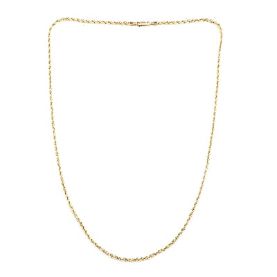 14K Yellow Gold 3mm Rope Necklace 24 Inches 6 Grams