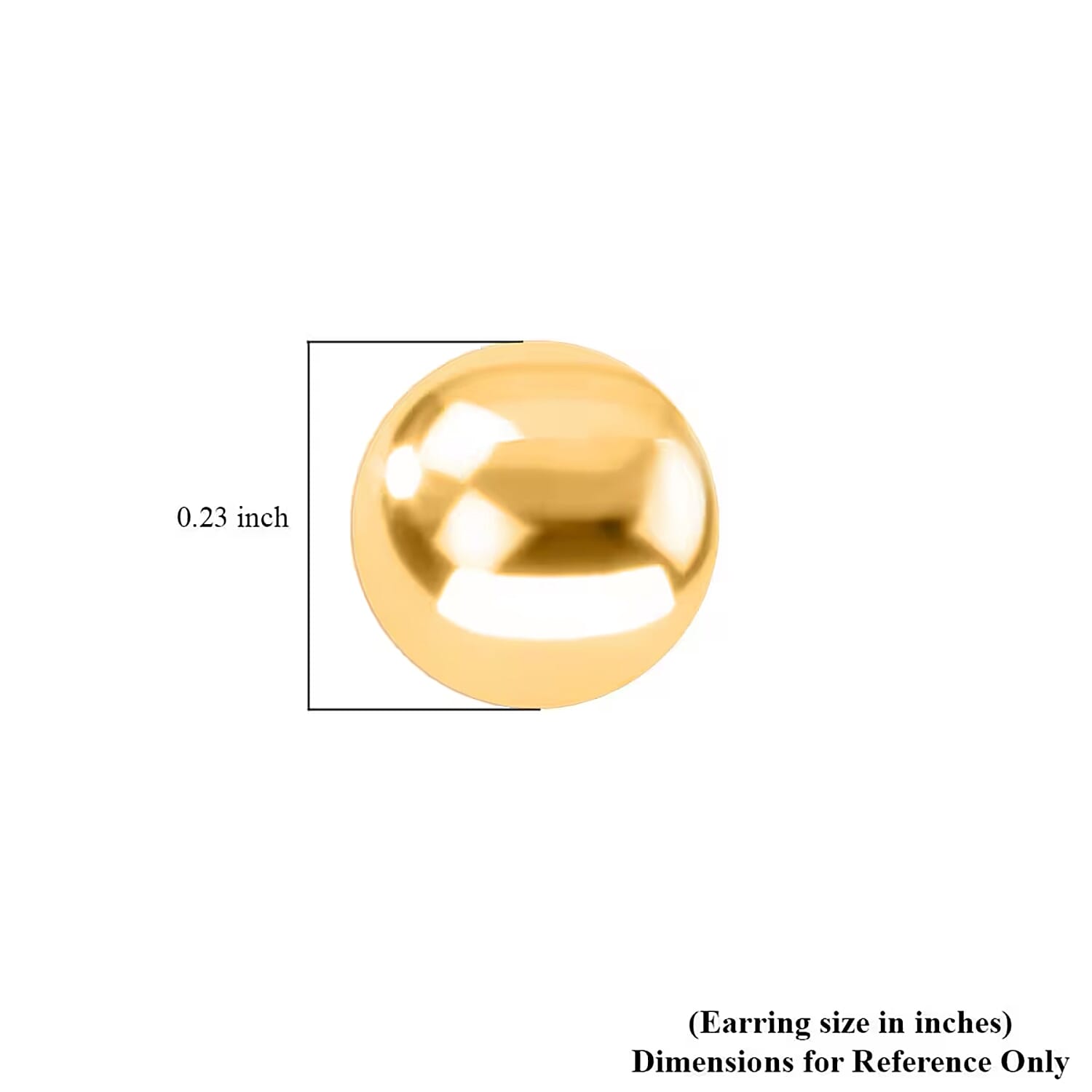 Round 5mm Ball Stud Earrings in 14K Yellow Gold with Silicone Backs