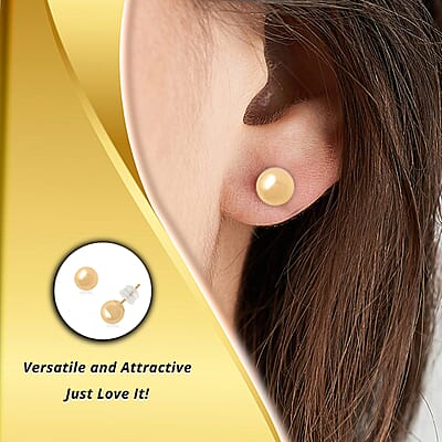 Ankur Treasure Chest 14K Yellow Gold Earrings, Round Ball Stud Earrings, Gold Studs, Gold Earrings 0.30 Grams