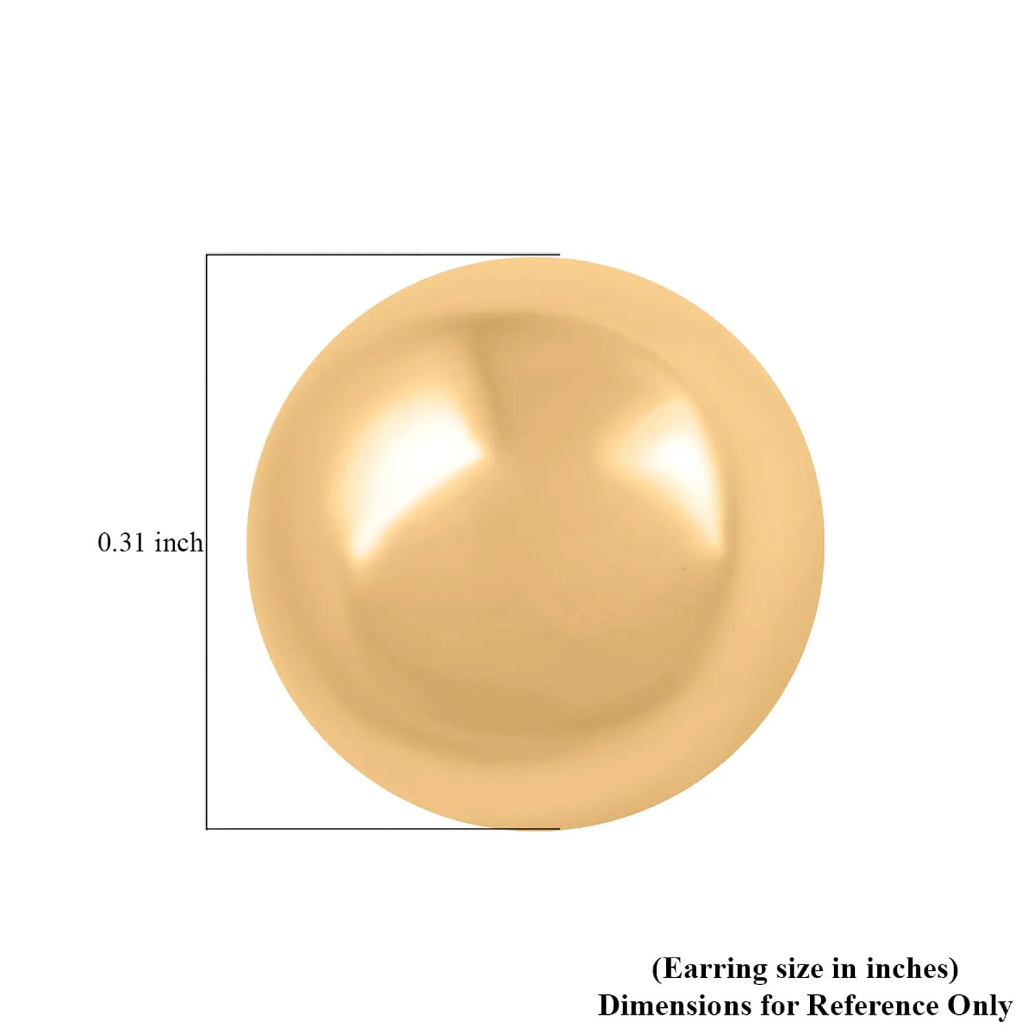 14K Yellow Gold Stud Earrings, Round Ball Gold Earrings with Silicone Backs, Gold Jewelry 8 mm 0.4 Grams