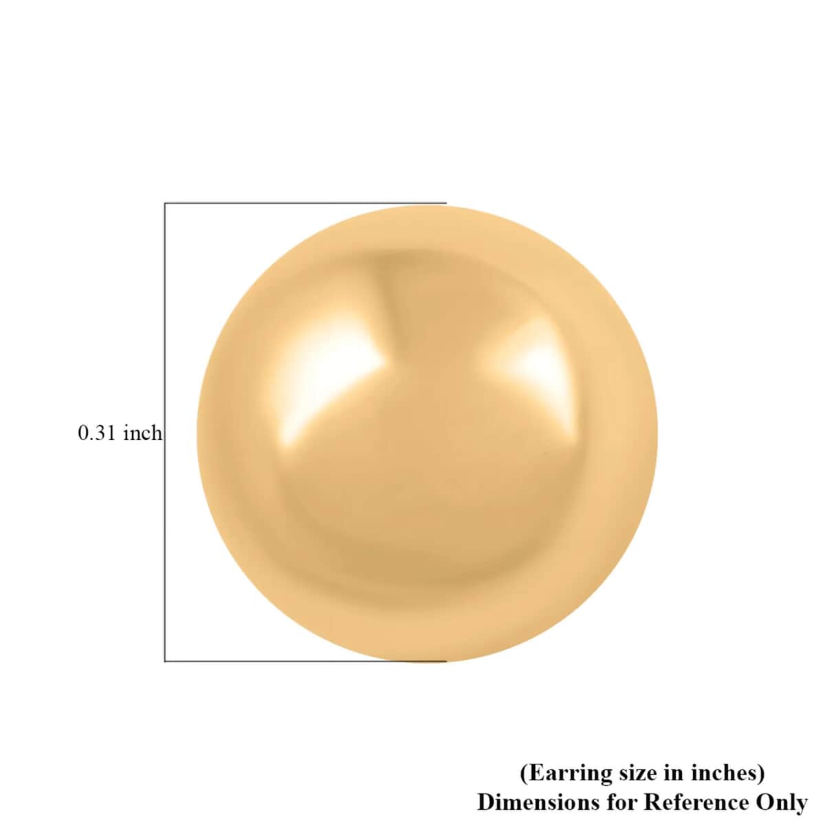 14K Yellow Gold Stud Earrings, Round Ball Gold Earrings with Silicone Backs, Gold Jewelry 8 mm 0.4 Grams image number 6