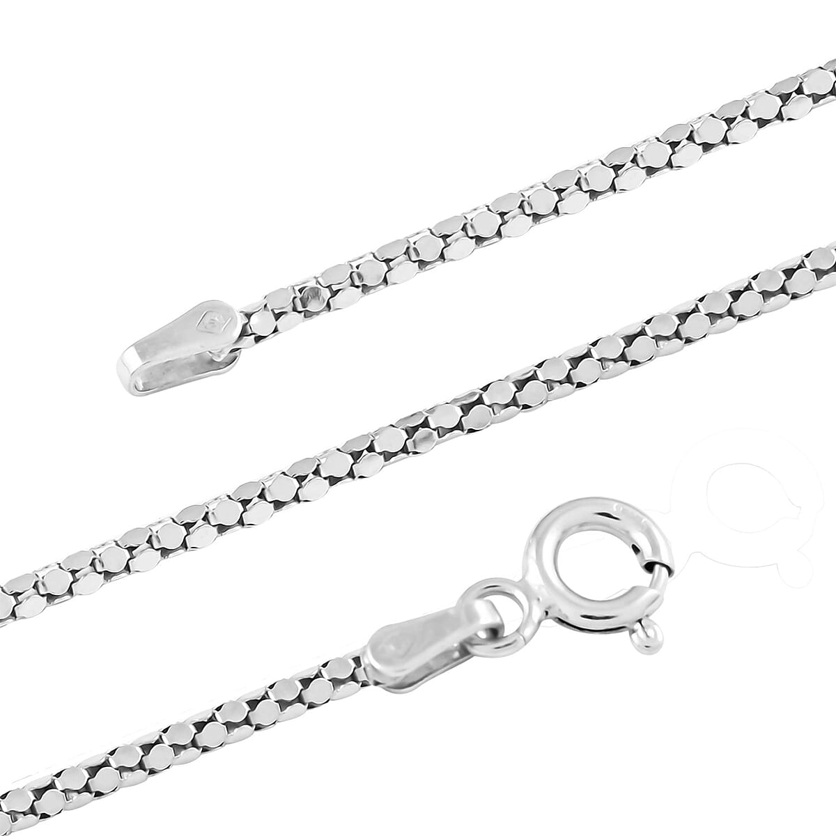Ankur Treasure Chest Italian Rhodium Over Sterling Silver Coreana Chain Necklace 16 Inches 2.90 Grams image number 2