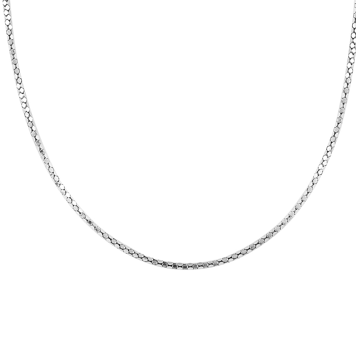 Ankur Treasure Chest Italian Rhodium Over Sterling Silver Coreana Chain Necklace 16 Inches 2.90 Grams image number 3