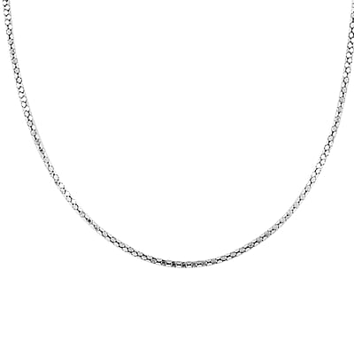 Ankur Treasure Chest Italian Rhodium Over Sterling Silver Coreana Chain Necklace 16 Inches 2.90 Grams