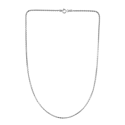Ankur Treasure Chest Italian Rhodium Over Sterling Silver Coreana Chain Necklace 16 Inches 2.90 Grams