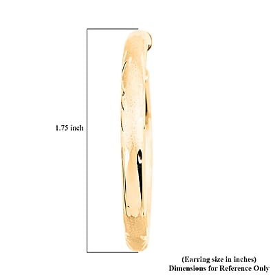 14K Yellow Gold Diamond-Cut Hoop Earrings, Gold Hoops, Hoop Earrings, Diamond Cut Hoop 45mm 4.50 Grams