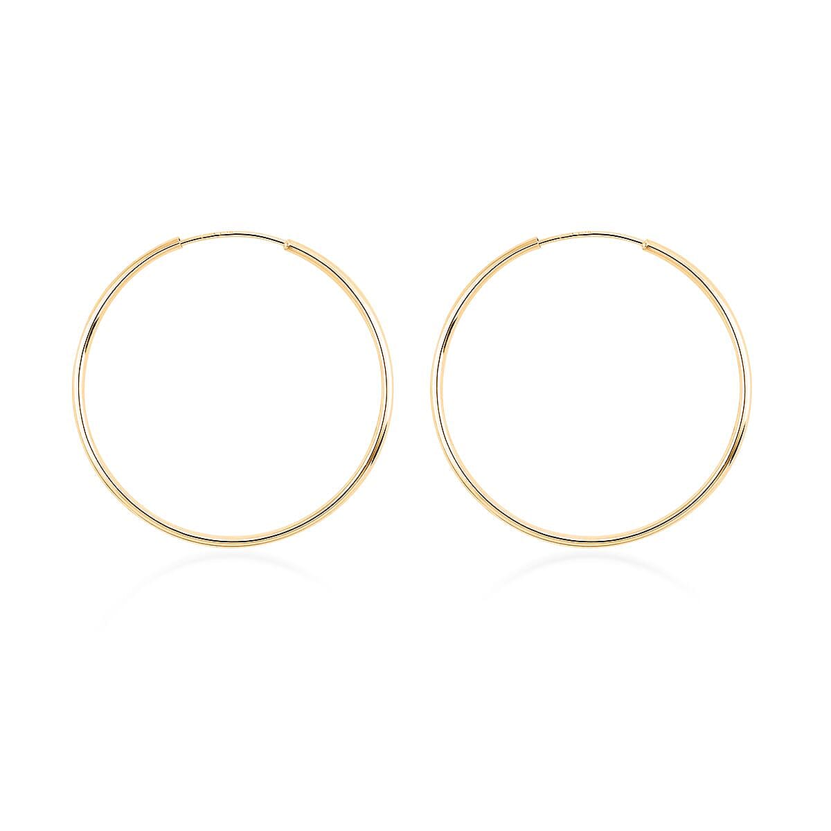 14K Yellow Gold Endless 20mm Hoop Earrings image number 3
