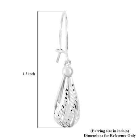 Sterling Sliver Fish Wire Teardrop Drop Earrings