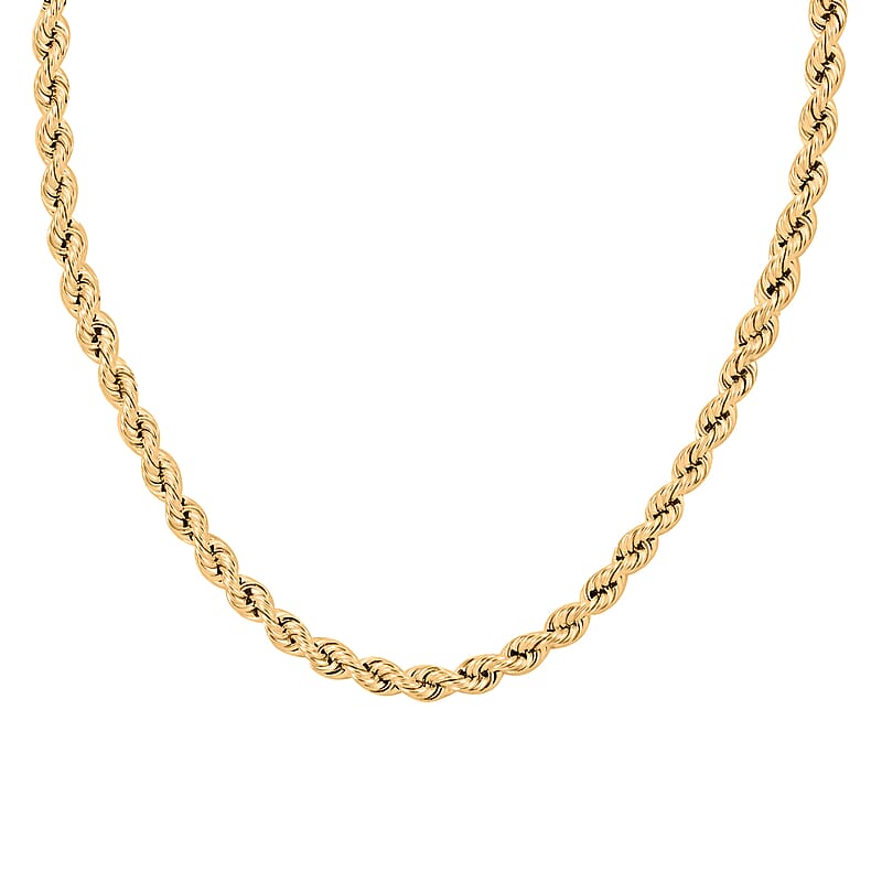 14K Yellow Gold Rope Chain, Gold Chain (18 Inches)