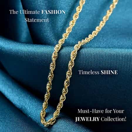 Buy 14K Yellow Gold Rope Necklace, Gold Chain, Gold Necklace For Women,  Birthday Gifts For Her (20 Inches) at ShopLC.