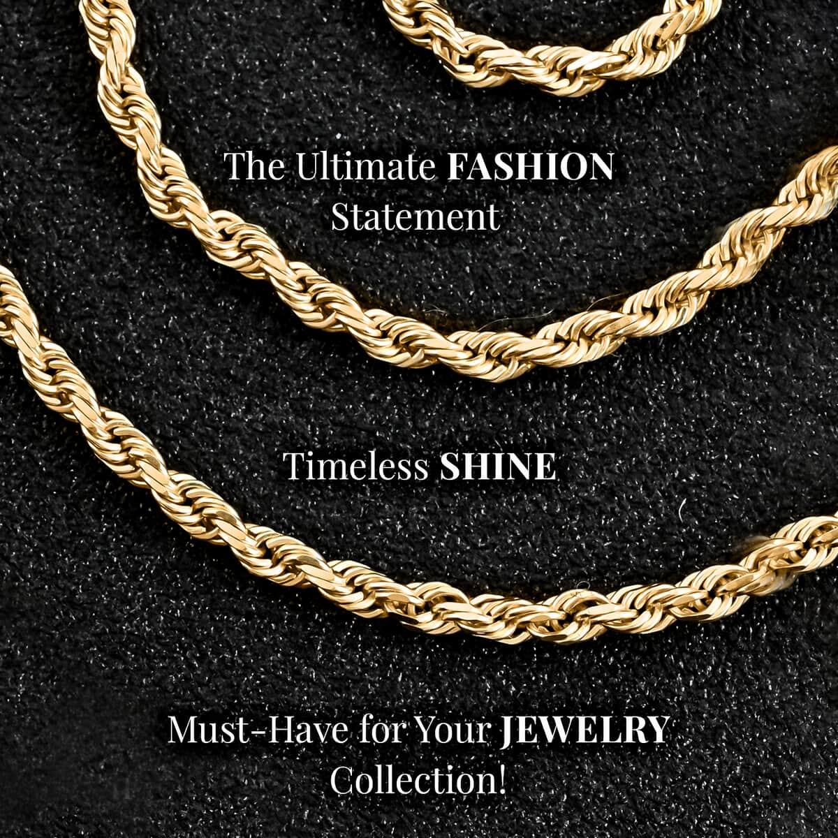 10K Yellow Gold Rope Chain Necklace, Gold Necklace, Rope Chain, Gold Chain, Matinee Length Necklace image number 3