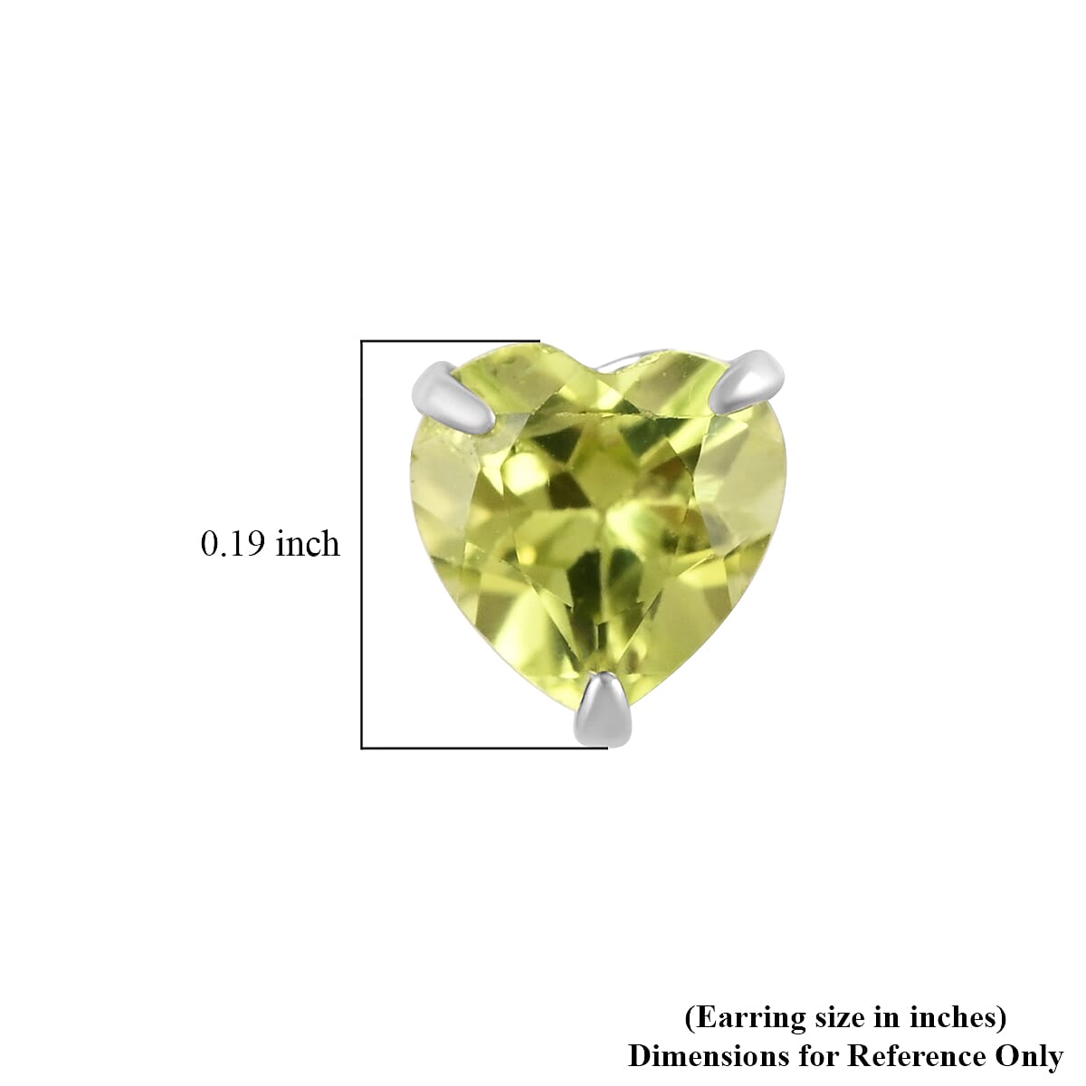 14K White Gold Peridot Heart Stud Earrings 0.50 ctw