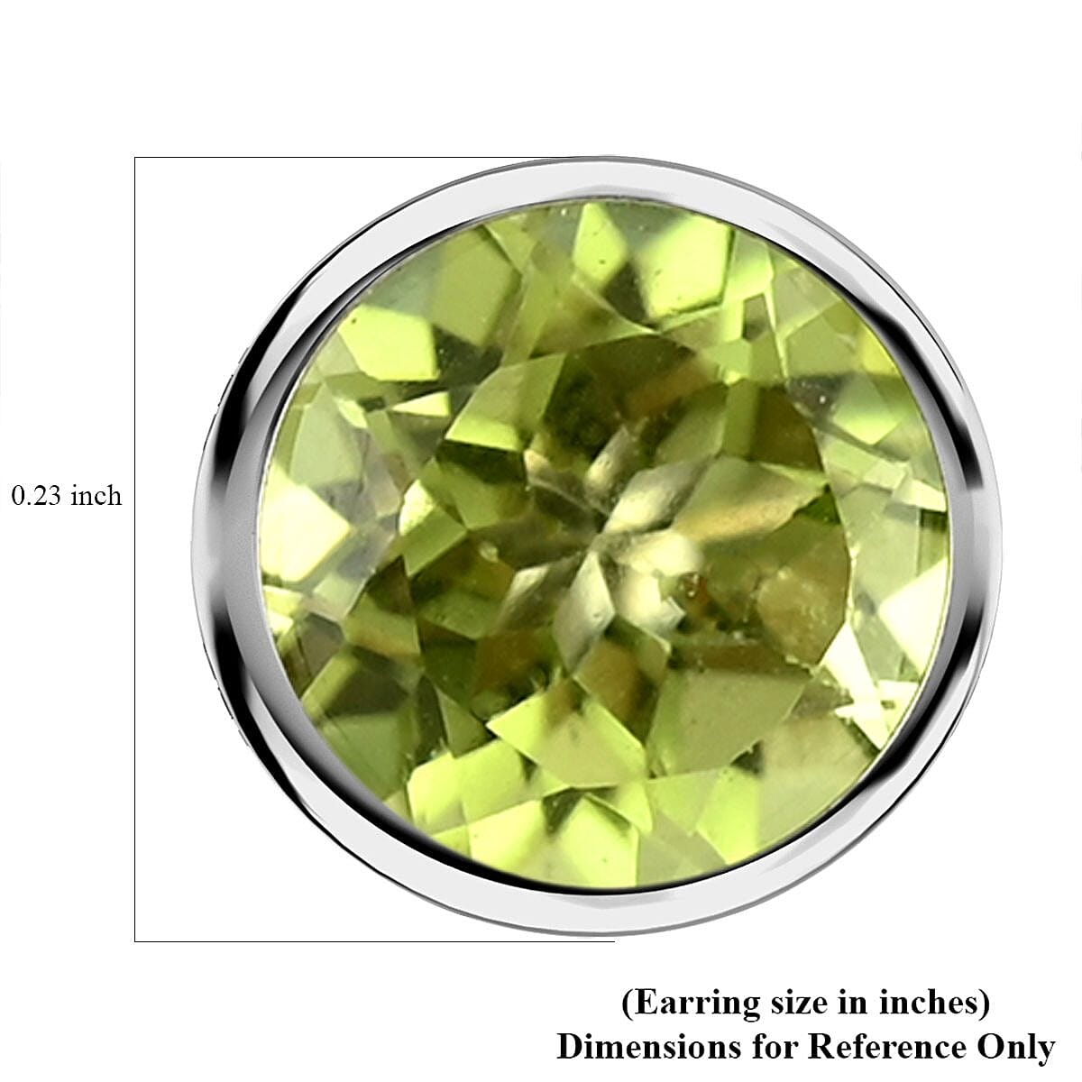 14K White Gold Peridot Round Stud Earrings 1.10 ctw image number 4