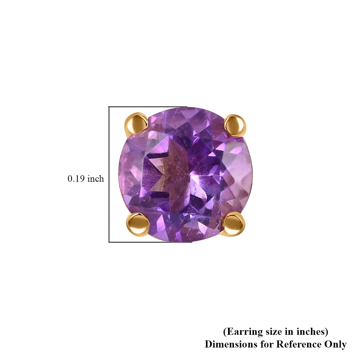 14K Yellow Gold Amethyst Round Stud Earrings 0.80 ctw image number 4