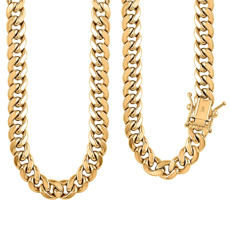 14K Yellow Gold Miami Cuban Chain Necklace 18 Inches 18.70 Grams