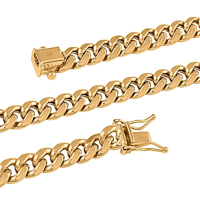 14K Yellow Gold Miami Cuban Chain Necklace 18 Inches 18.70 Grams