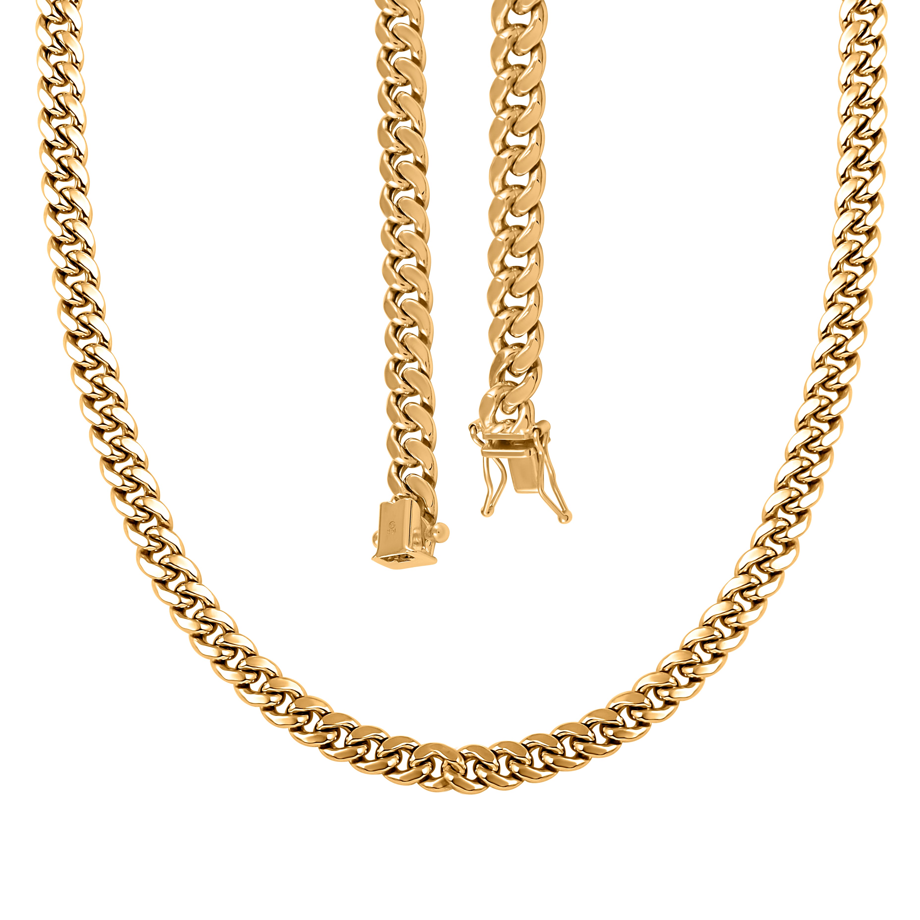 14K Yellow Gold Miami Cuban Chain Necklace 18 Inches 18.70 Grams