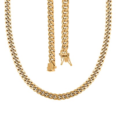14K Yellow Gold Miami Cuban Chain Necklace 18 Inches 18.70 Grams