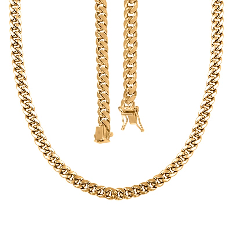 14K Yellow Gold Miami Cuban Chain Necklace 18 Inches 18.70 Grams