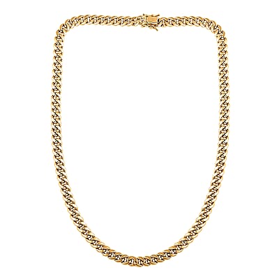 14K Yellow Gold Miami Cuban Chain Necklace 18 Inches 18.70 Grams