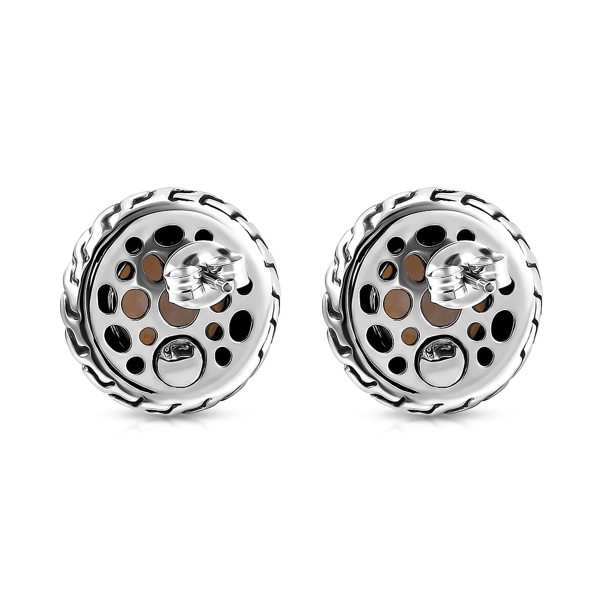 Bali Legacy Pink Mabe Pearl Stud Earrings in Sterling Silver