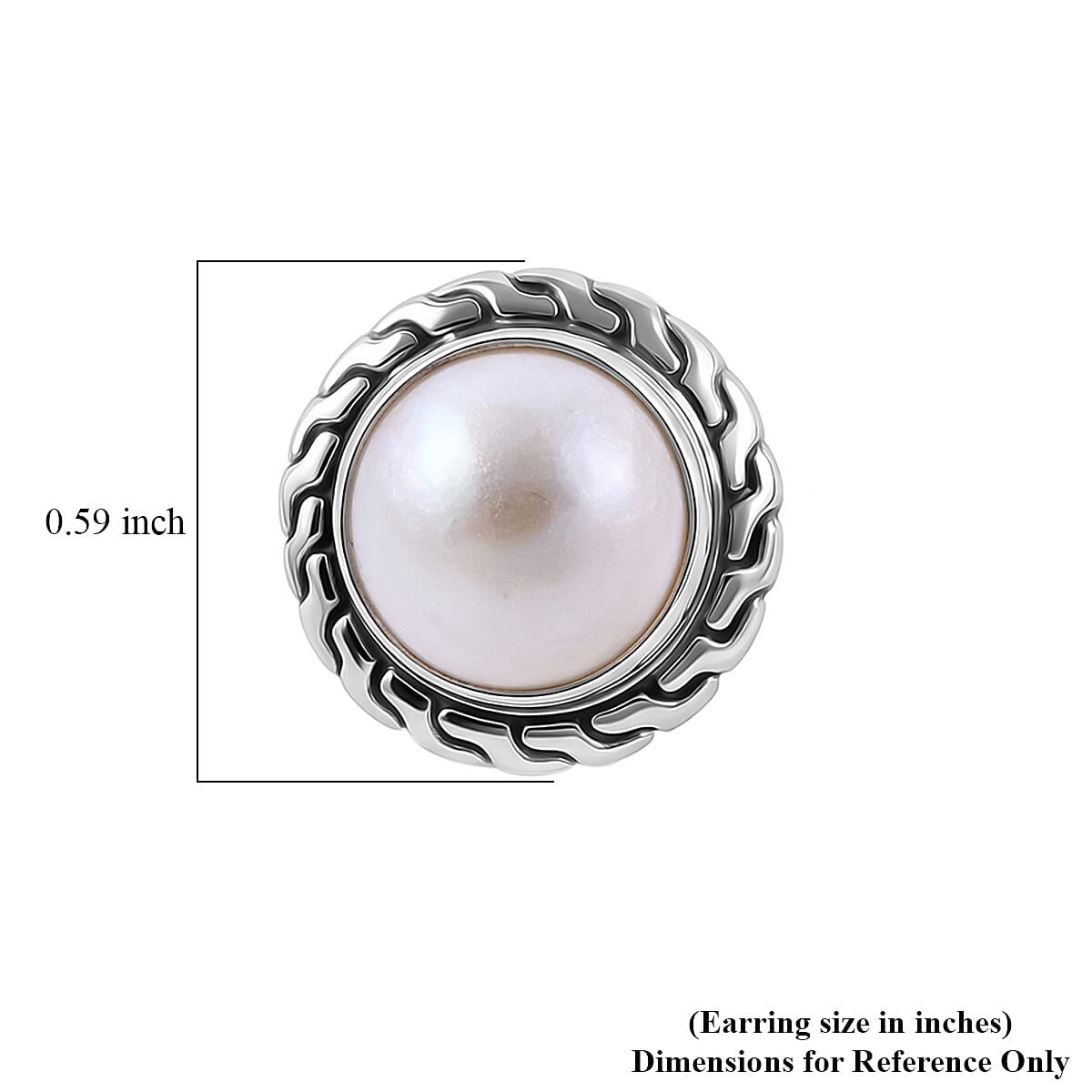 Bali Legacy Pink Mabe Pearl Stud Earrings in Sterling Silver
