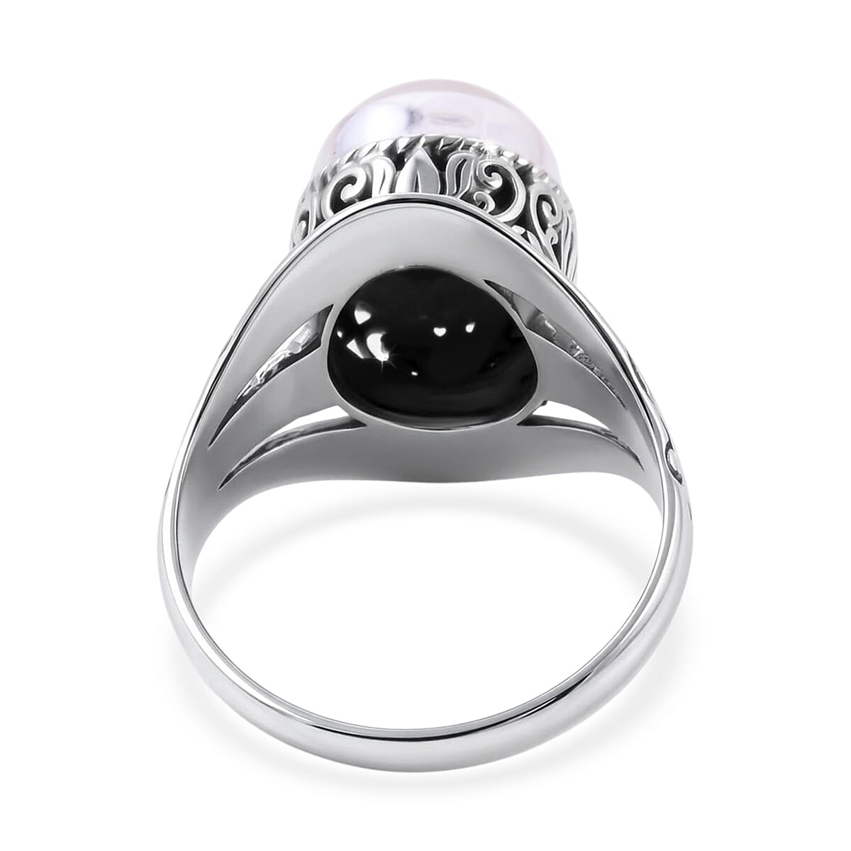 Bali Legacy White Mabe Pearl Ring in Sterling Silver (Size 10.0) 10 Grams