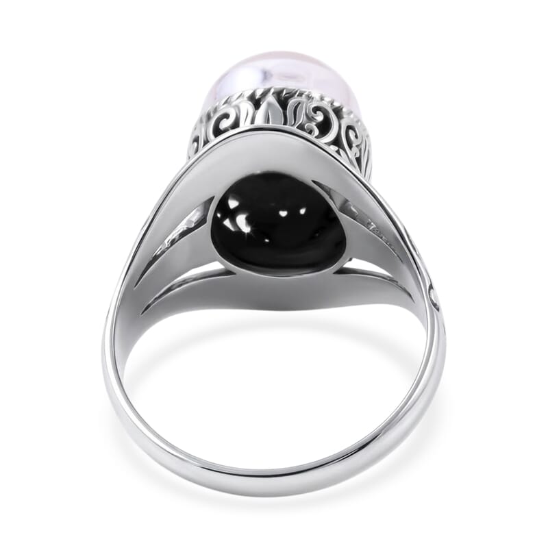 Bali Legacy White Mabe Pearl Ring in Sterling Silver (Size 10.0) 10 Grams