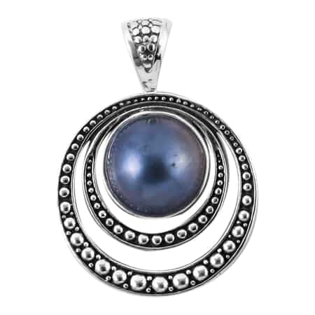 BALI LEGACY Blue Mabe Pearl 12-13mm Pendant in Sterling Silver 7 Grams image number 0