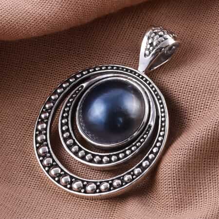 BALI LEGACY Blue Mabe Pearl 12-13mm Pendant in Sterling Silver 7 Grams image number 1