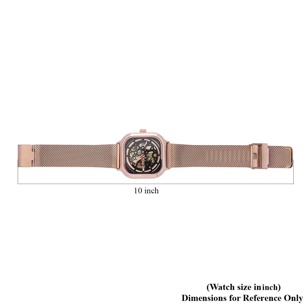 Genoa Automatic Mechanical Movement Watch with ION Plated RG Stainless Steel Mesh Strap (42mm) image number 6