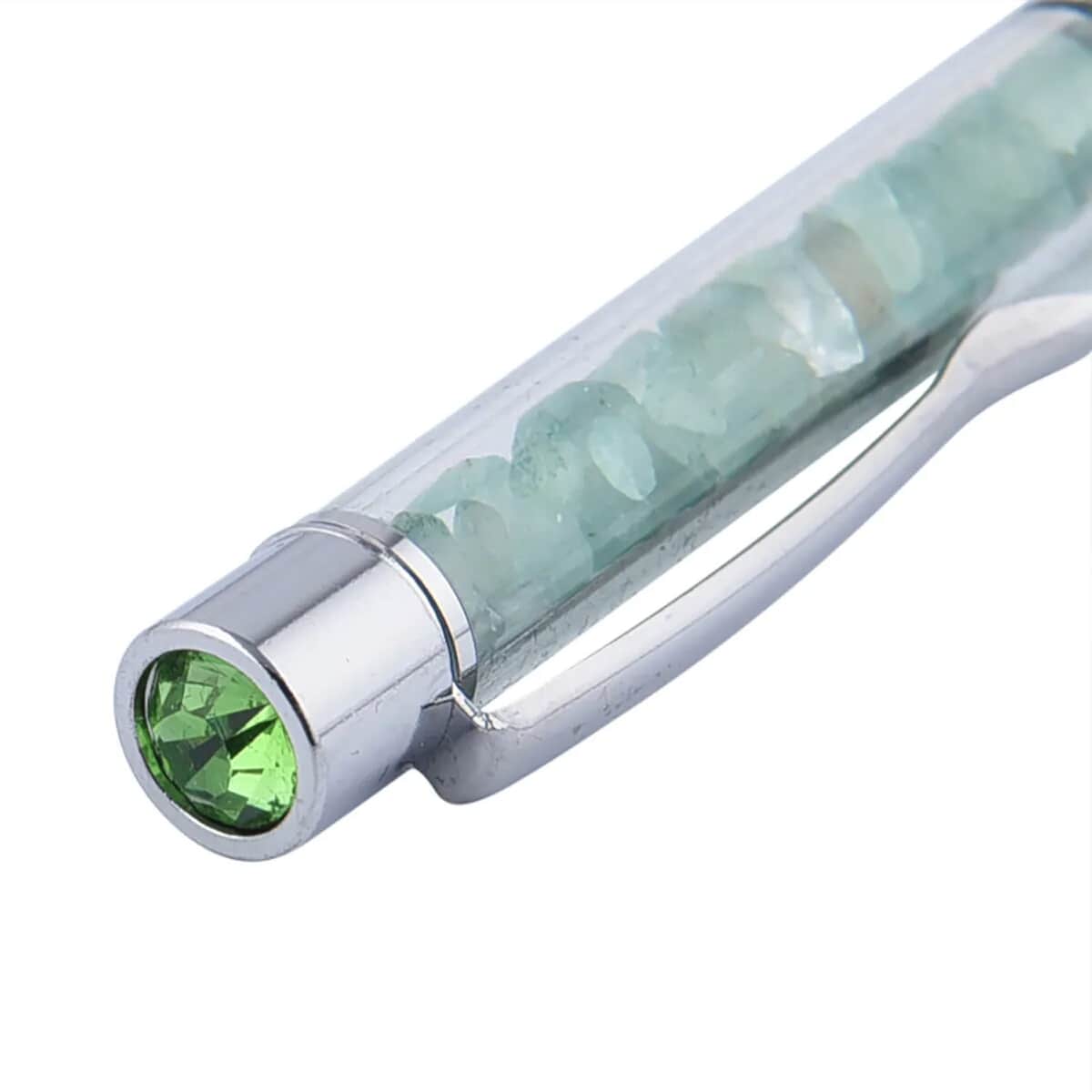 Set of 2 Green Quartz Pen and 4 Replacement Ink with Gift Box (5.63") image number 4