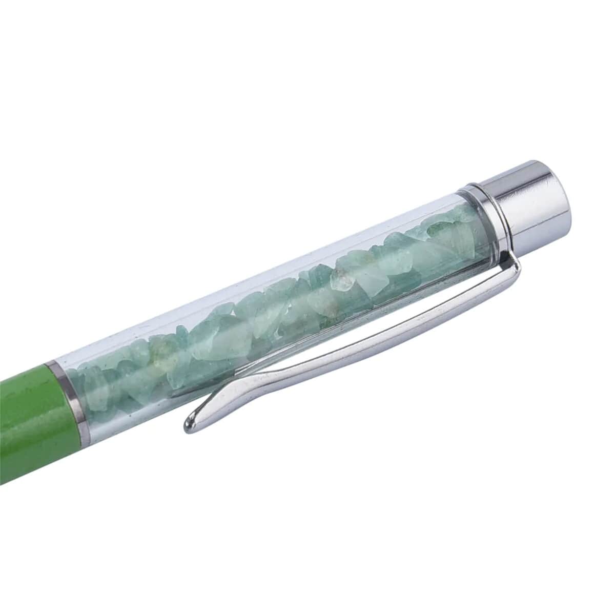 Set of 2 Green Quartz Pen and 4 Replacement Ink with Gift Box image number 5