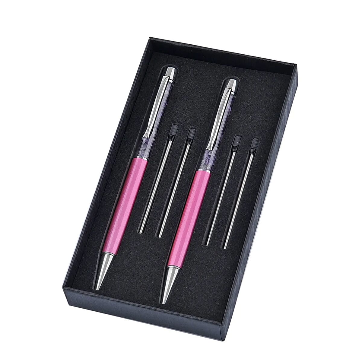 Set of 2 Amethyst Pen and 4 Replacement Ink with Gift Box image number 6