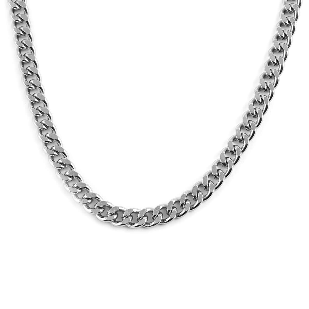 Curb Necklace 24 Inches in Stainless Steel 72.20 Grams image number 0