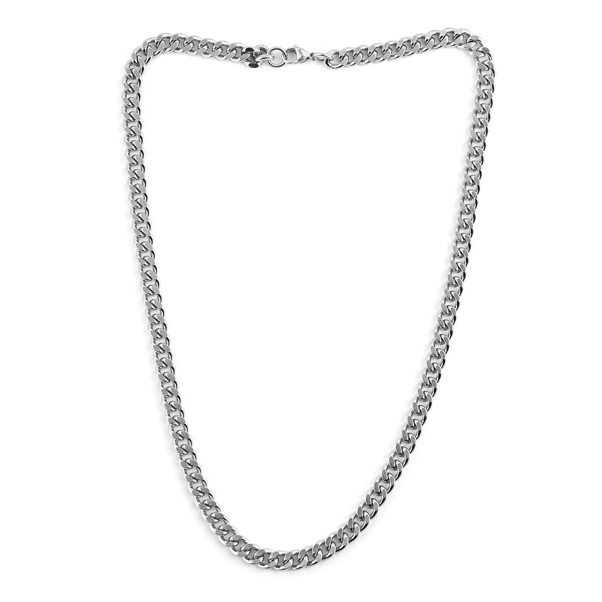 Curb Necklace 24 Inches in Stainless Steel 72.20 Grams image number 2