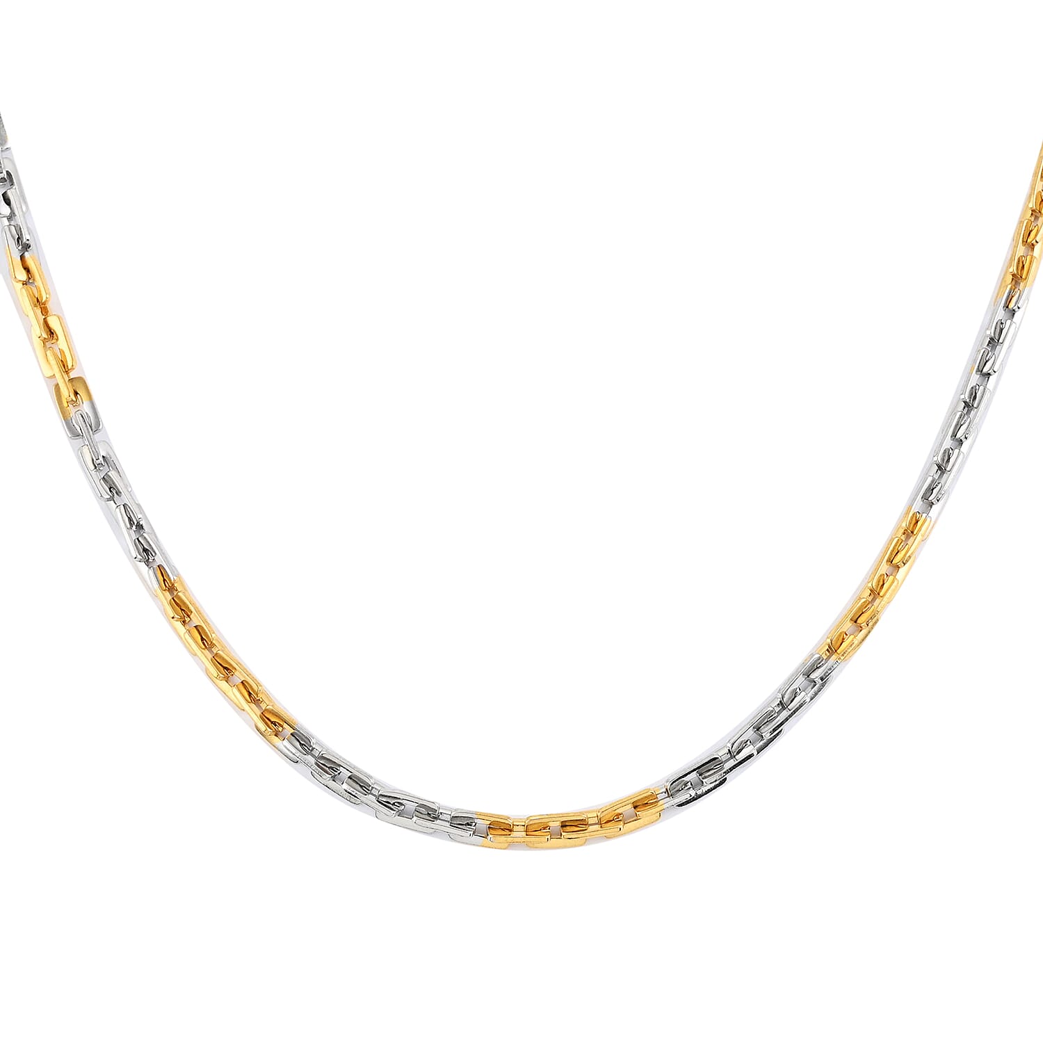 Anchor Necklace 24 Inches in ION Plated Yellow Gold and Stainless Steel 21.70 Grams