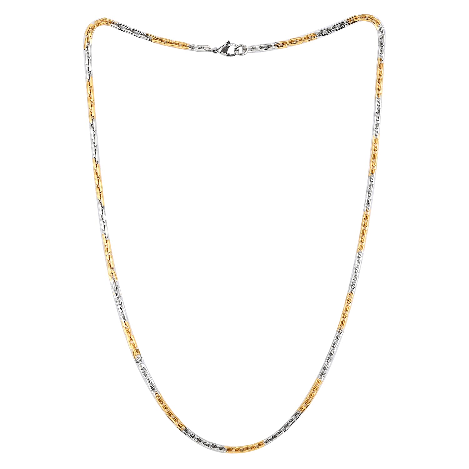 Anchor Necklace 24 Inches in ION Plated Yellow Gold and Stainless Steel 21.70 Grams