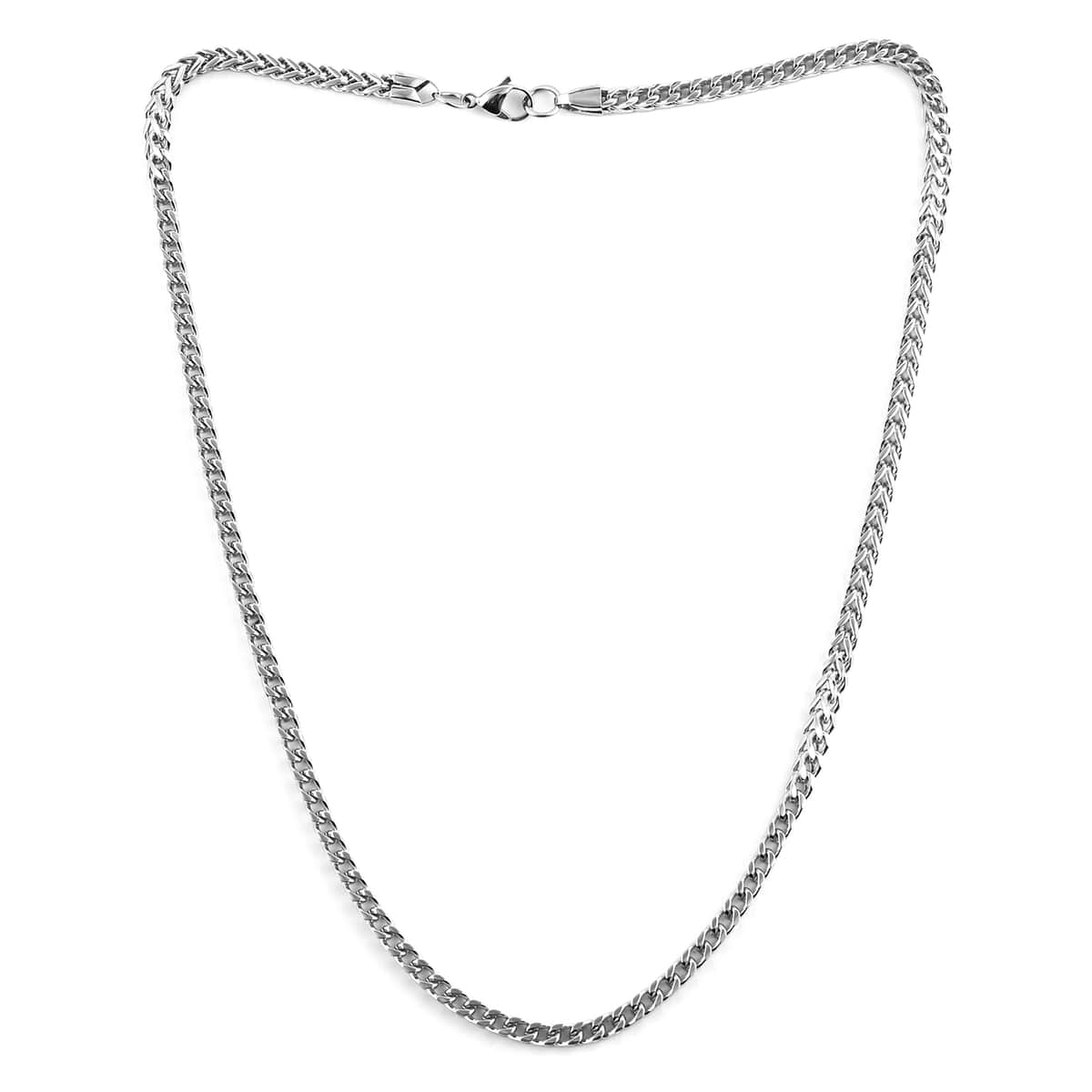Curb Necklace 24 Inches in Stainless Steel 41.40 Grams image number 2