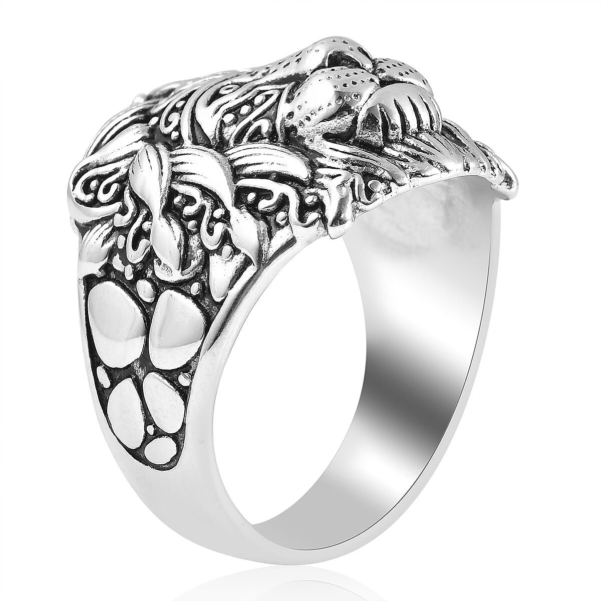 Lion Head Men's Ring in Stainless Steel (Size 10.0) image number 3