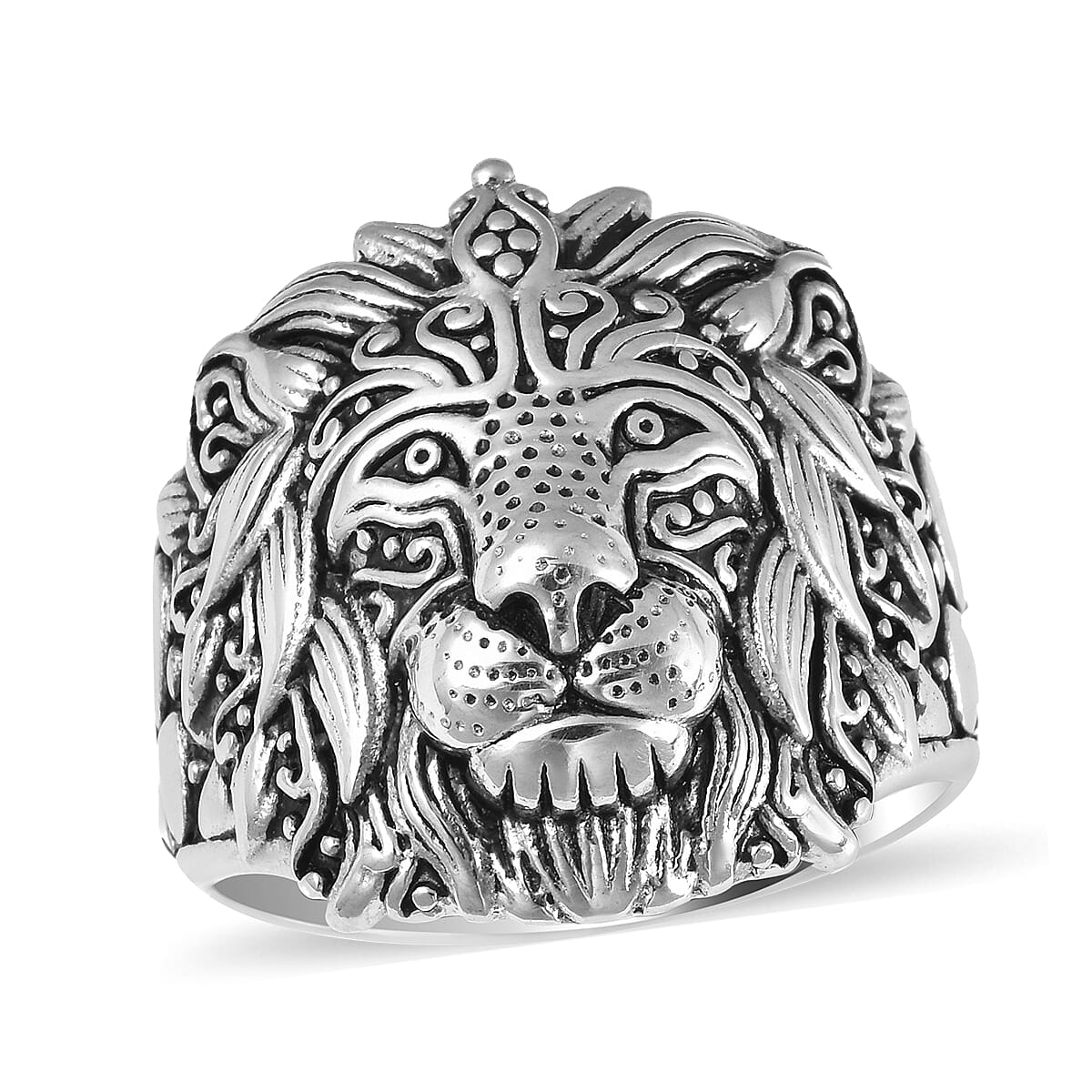 Lion Head Men's Ring in Stainless Steel (Size 11.0)