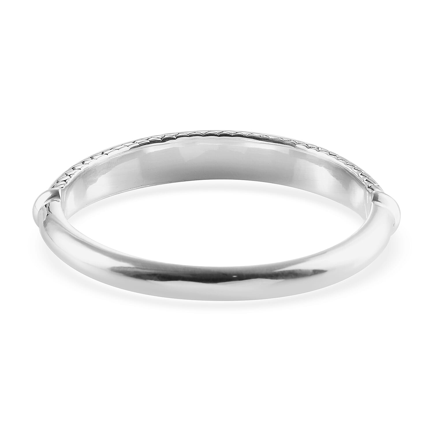 Textured Bangle Bracelet in Sterling Silver (7.25 in) 15 Grams