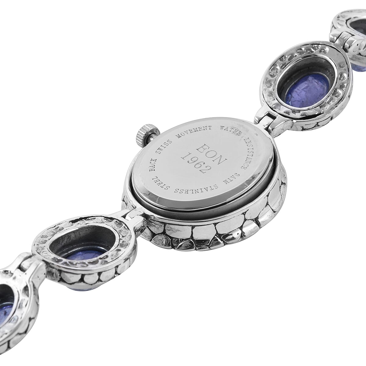 Bali Legacy EON 1962 Tanzanite Swiss Movement Water Resistant MOP Dial Watch in Sterling Silver (7.50 in) 8.30ctw image number 3