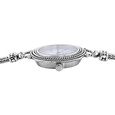 Bali Legacy Eon 1962 Swiss Movement Water Resistant Bracelet Watch with MOP Dial in Sterling Silver (7.50 In)
