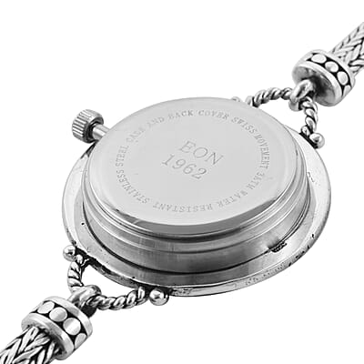Bali Legacy Eon 1962 Swiss Movement Water Resistant Bracelet Watch with MOP Dial in Sterling Silver (7.50 In)
